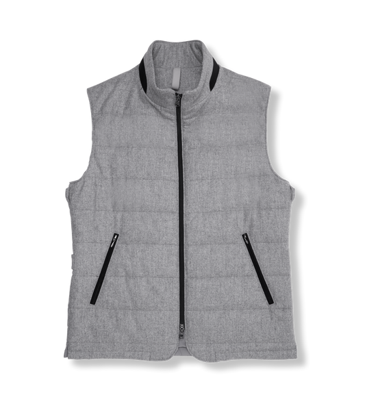 Grey Wool Quilted Bodywarmer Vest