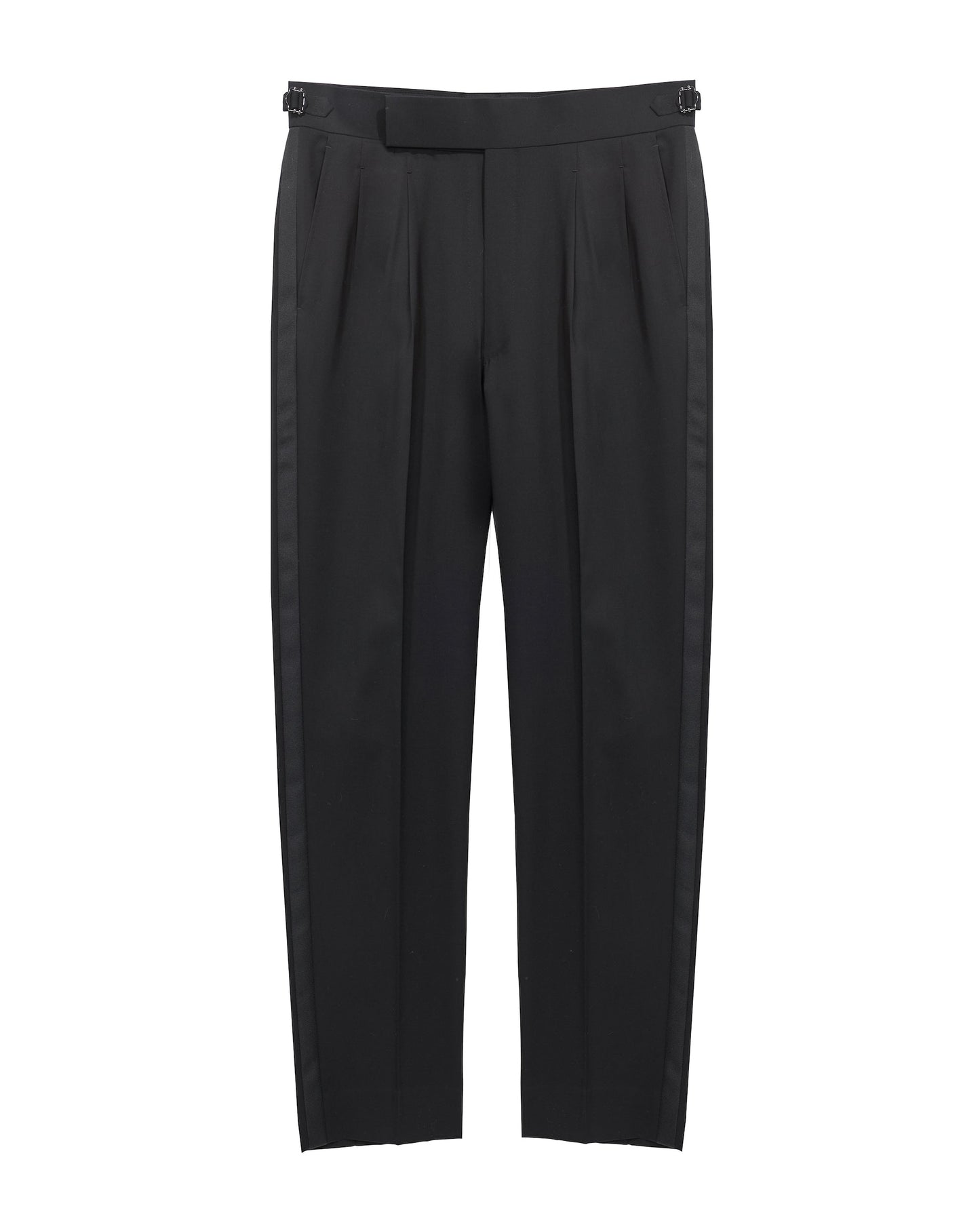 Black Wool Mohair Tuxedo Trousers