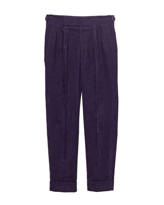 Dark Violet Stretch Corduroy Trousers