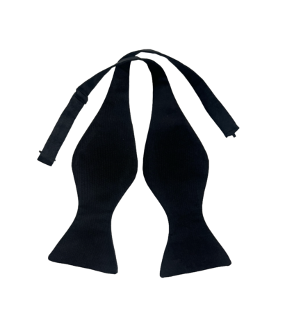 Angel Ramos Black Silk grosgrain bow tie untied