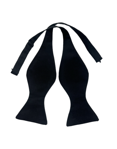 Angel Ramos Black Silk grosgrain bow tie untied