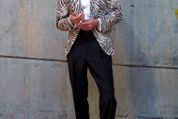 Angel Ramos Zebra print cocktail jacket.