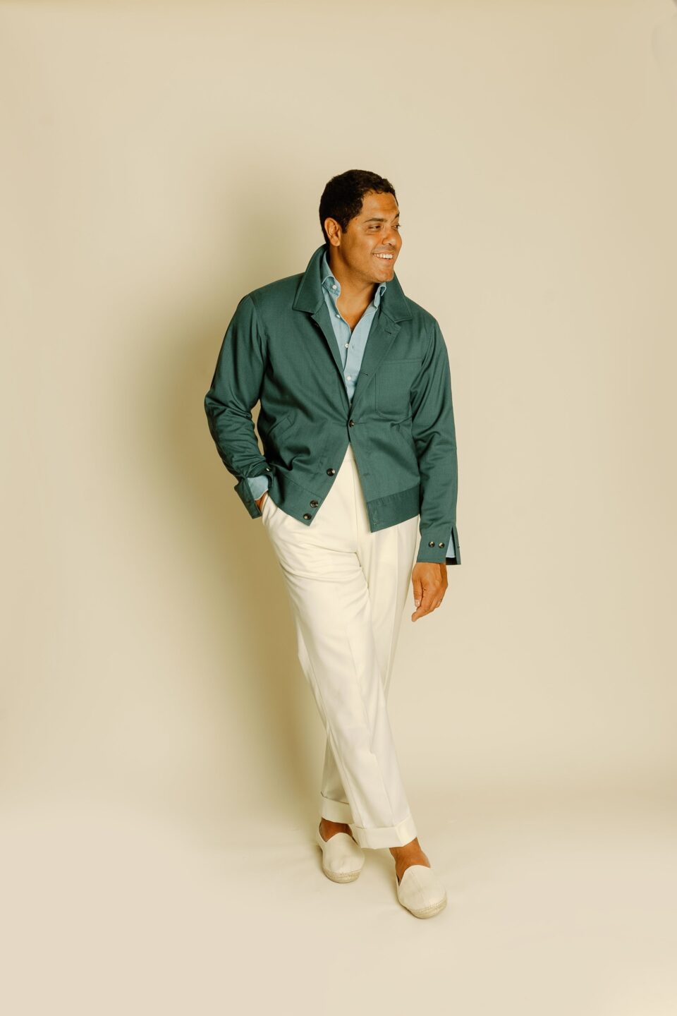 (product) Green Cashmere Blouson
