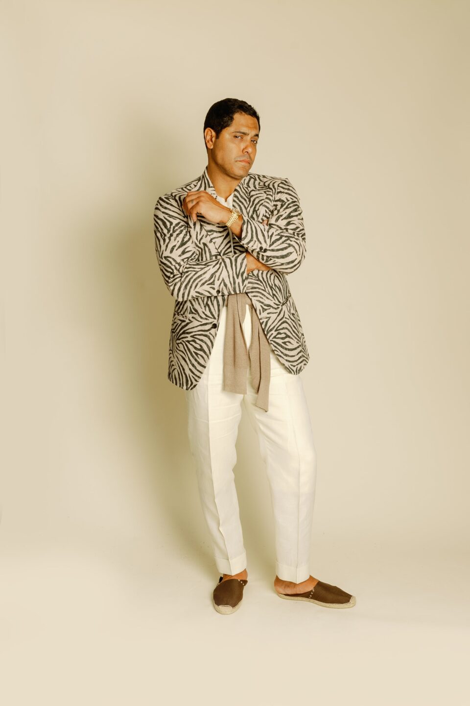 Zebra Pattern Cotton Ikat Jacket