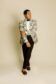 (product) Cream & Black Ikat Cocktail Jacket