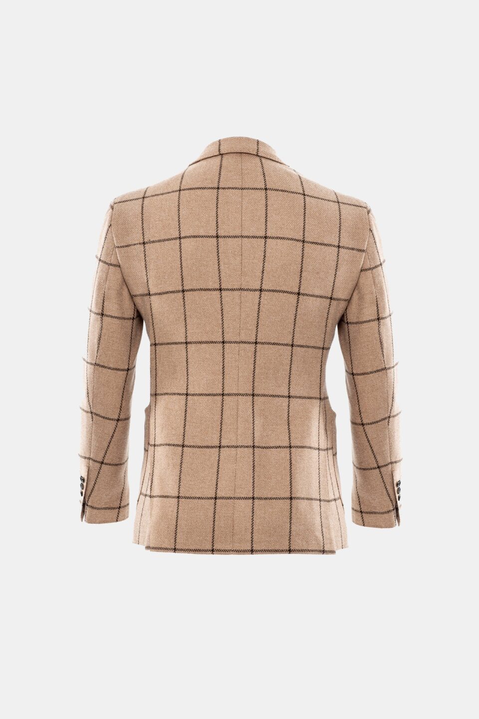 (product) Camel Brown Windowpane Jacket