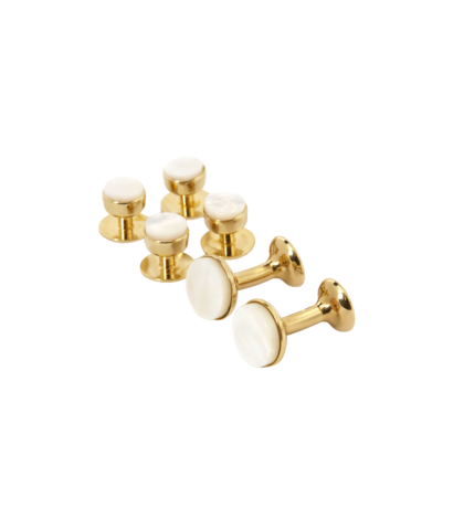 codis-maya-mother-of-pearl-yellow-gold-tuxedo-stud-cufflink-set