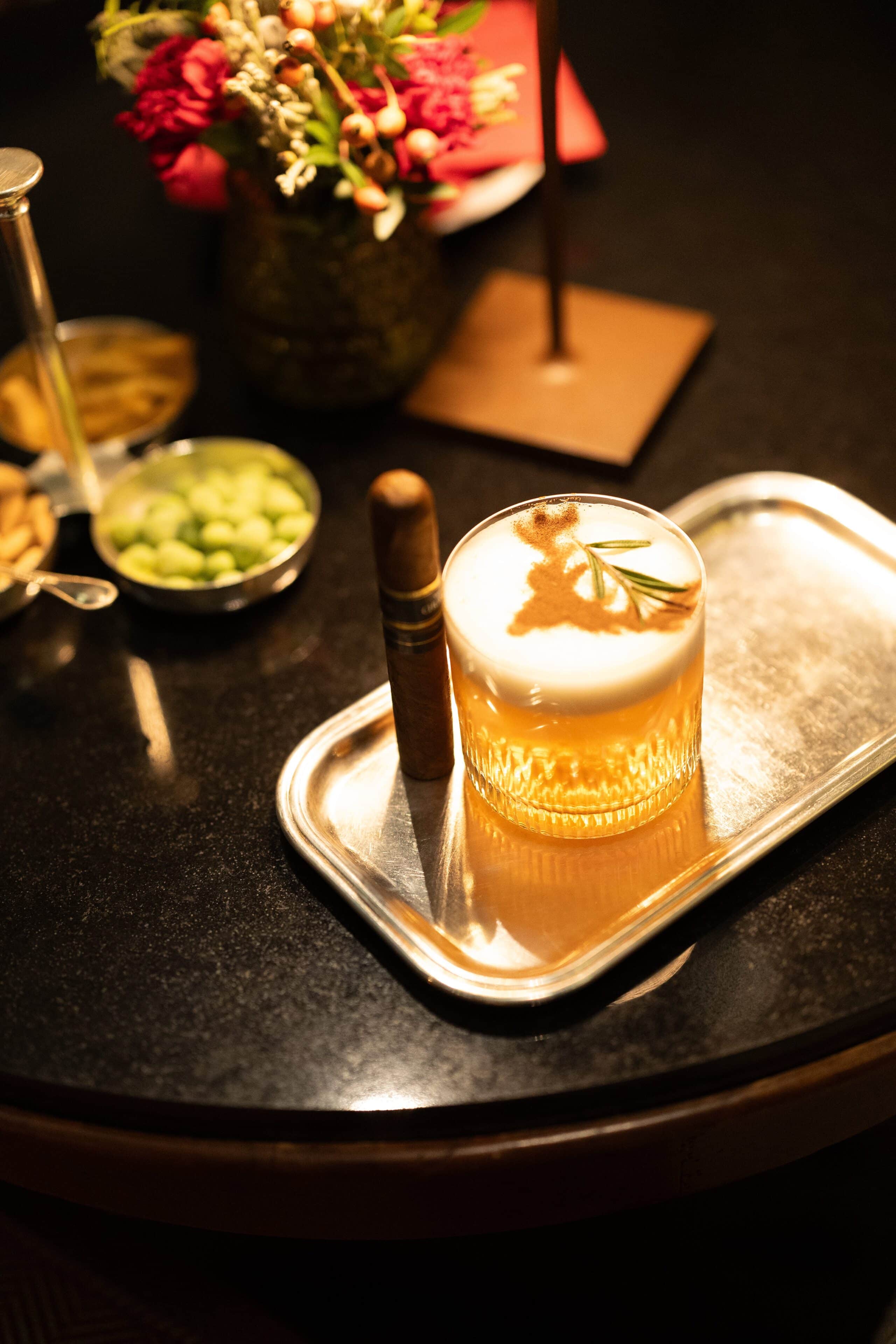 Davidoff cigar and a whiskey cocktail from The Dalmore at The St. Regis Florence.