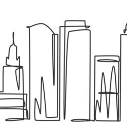 Line Drawing of Tampa cityscape