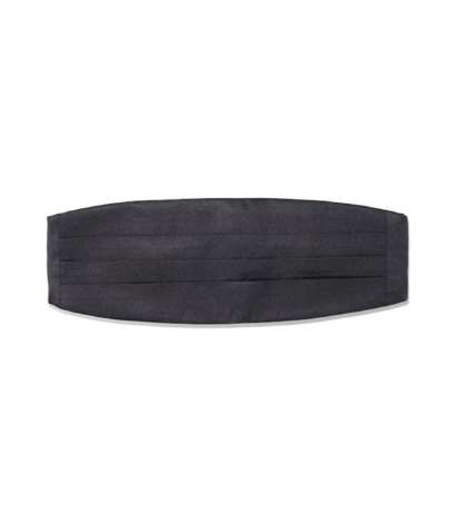 Black Silk Grosgrain Cummerbund Front