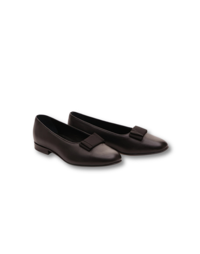 Black Leather Opera Pump by Arthur Sleep