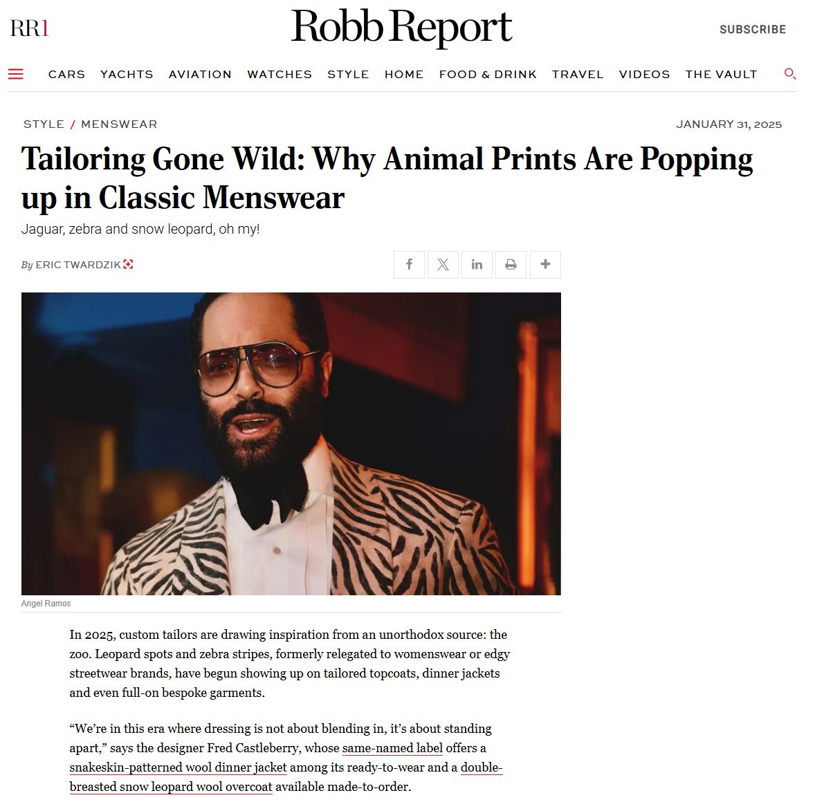 Angel Ramos Robb Report 2025