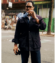 Angel Ramos in Navy Lamb Suede Sahariana Jacket