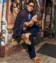 Angel Ramos in Navy Lamb Suede Sahariana Jacket