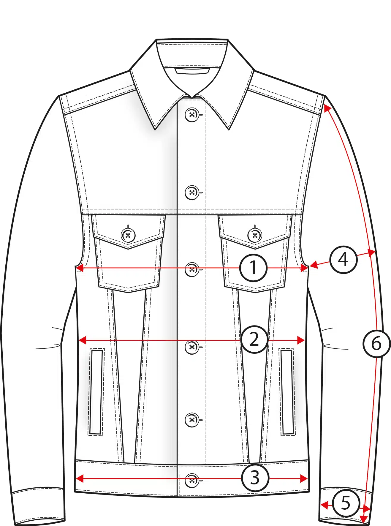 size chart trucker front