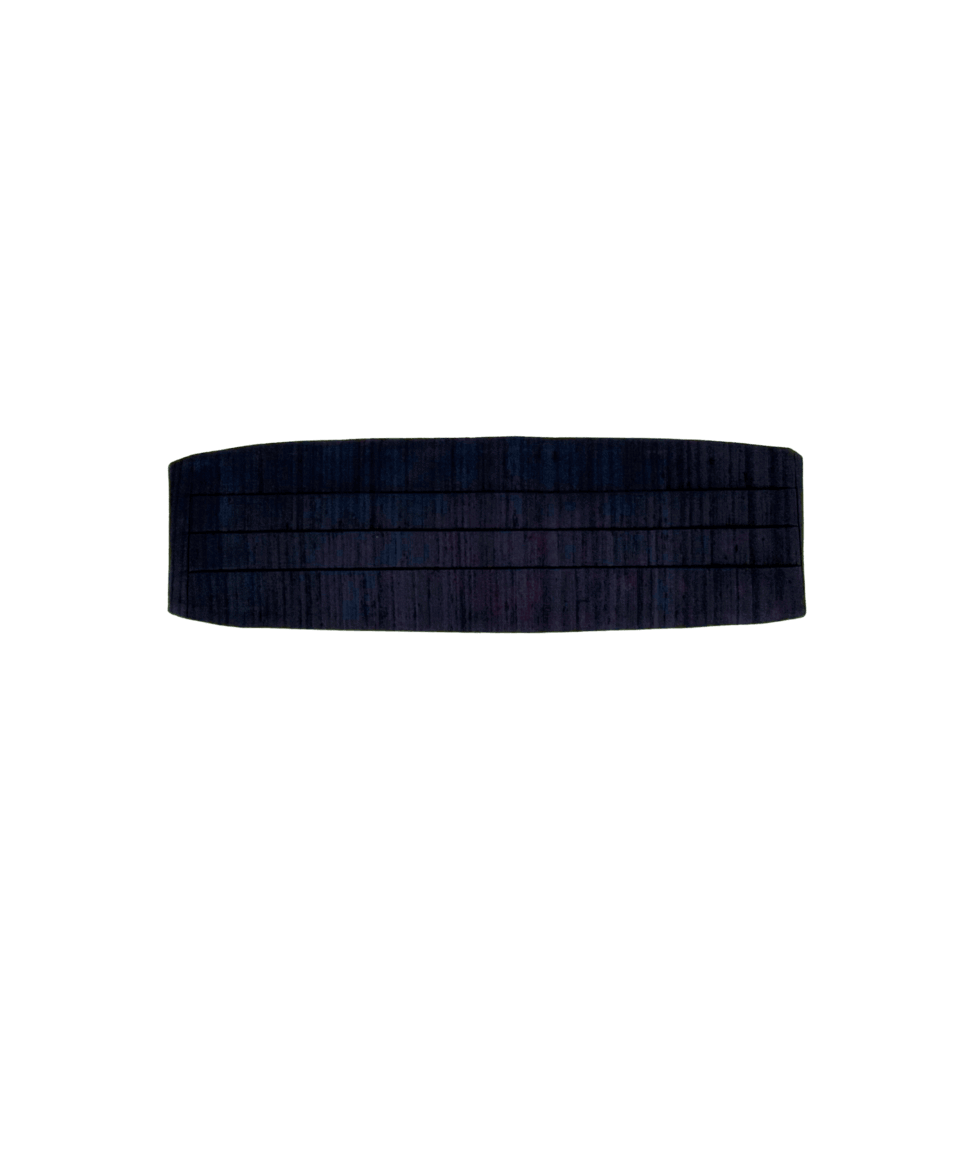 Handmade Navy Dupioni Silk Cummerbund