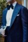 Fernando Pane in ARNY's Navy Blue Dupioni Tuxedo and Cummerbund