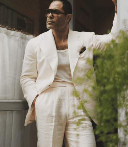 ANGEL RAMOS Cream Linen Suit