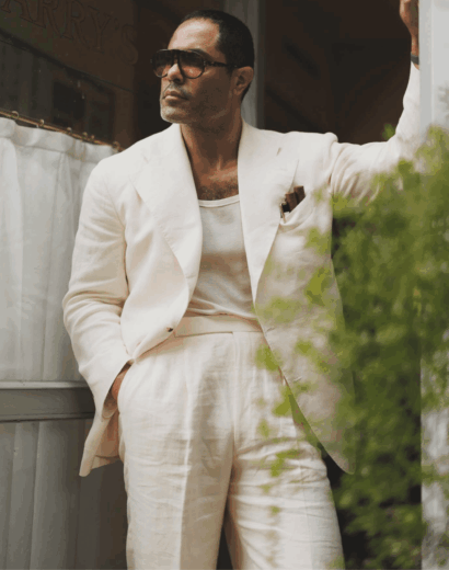 ANGEL RAMOS Cream Linen Suit