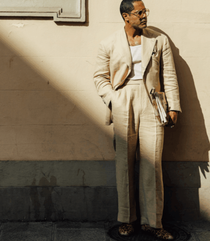 ANGEL RAMOS Tan Linen Suit