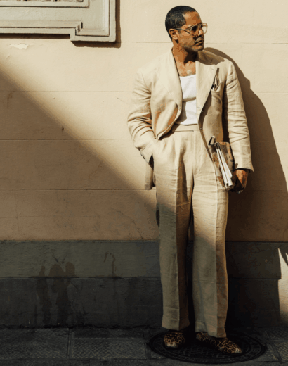 ANGEL RAMOS Tan Linen Suit