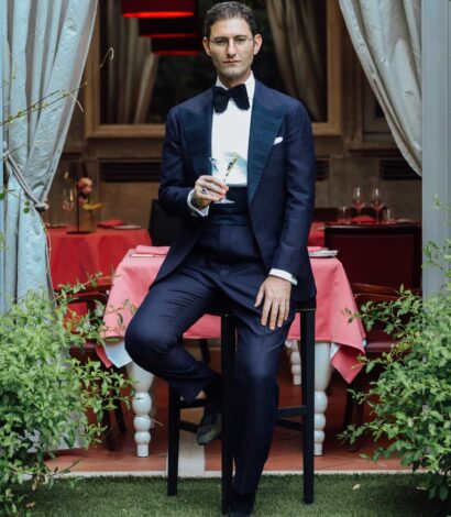 Fernando Pane Wearing ARNY Blue Tux